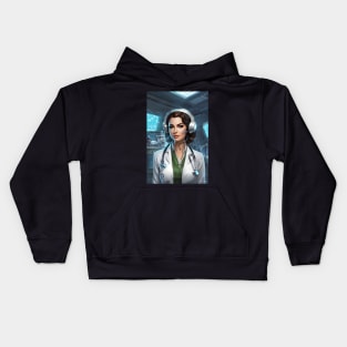 Futuristic doctor art Kids Hoodie